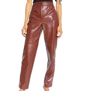 Wilfred Glossy Brown Straight Leg Pants